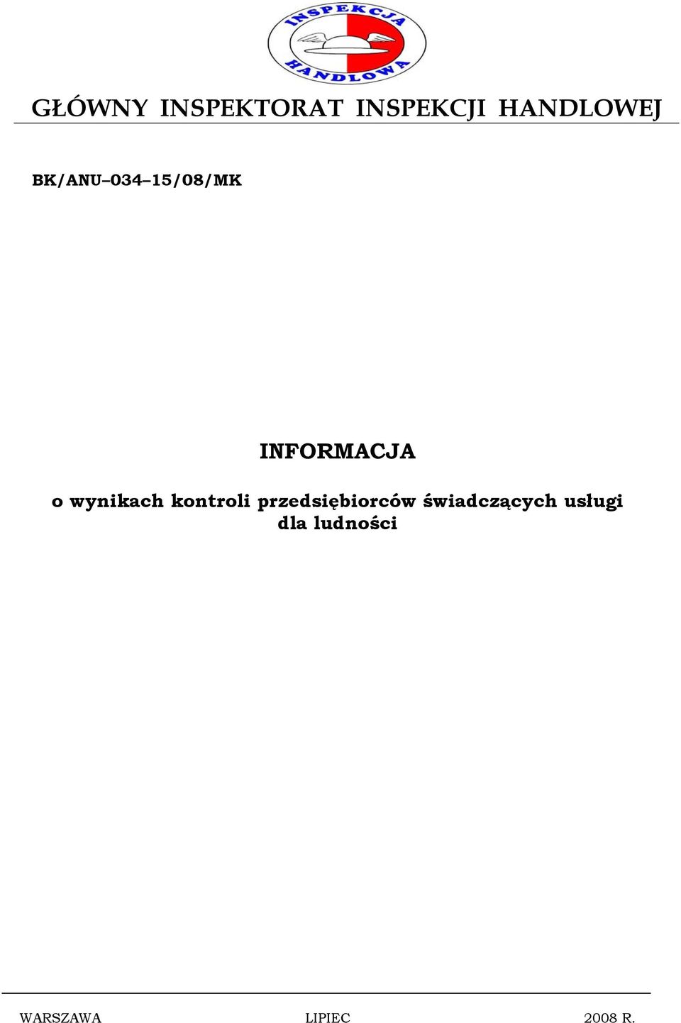wynikach kontroli przedsiębiorców