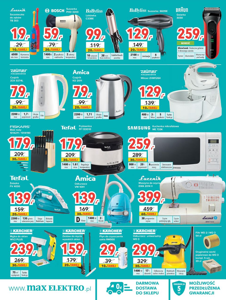 999, 1099, 99, WIELKA MOC PROMOCJI. A klasa. Twoje miasto 200 zł taniej. Klasa. Pojemność 65 L. Prowadnice