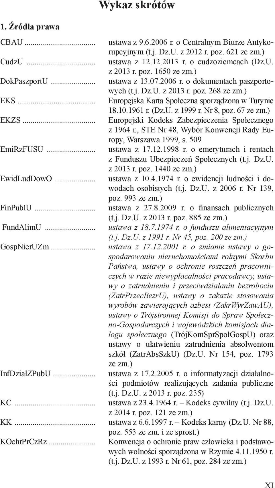 67 EKZS Europejski Kodeks Zabezpieczenia Społecznego z 1964 r., STE Nr 48, Wybór Konwencji Rady Europy, Warszawa 1999, s. 509 EmiRzFUSU ustawa z 17.12.1998 r.