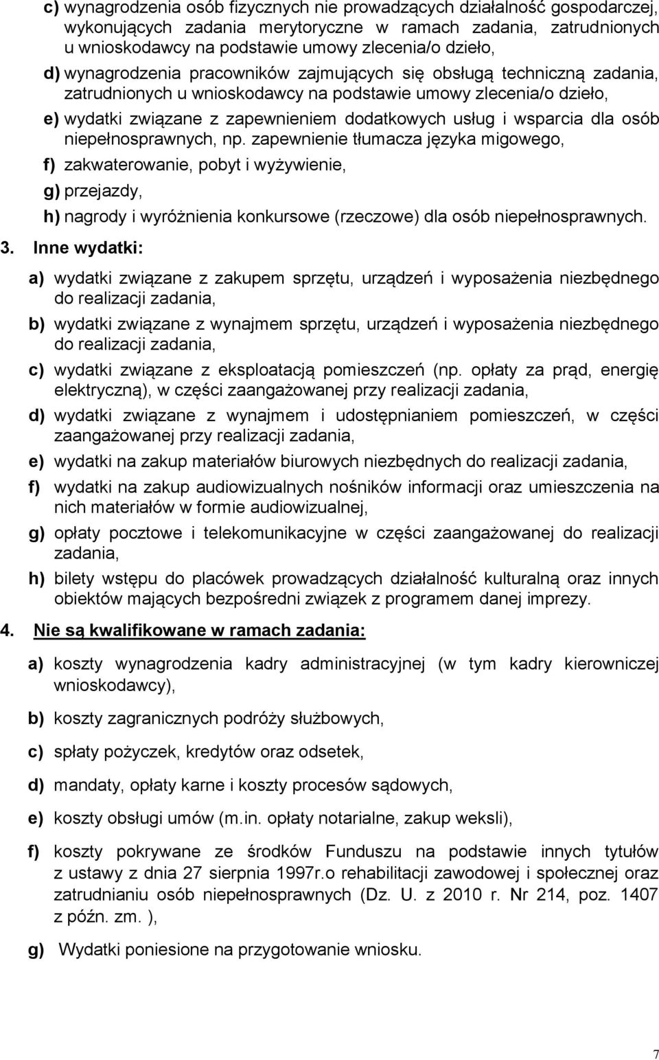 wsparcia dla osób niepełnosprawnych, np.