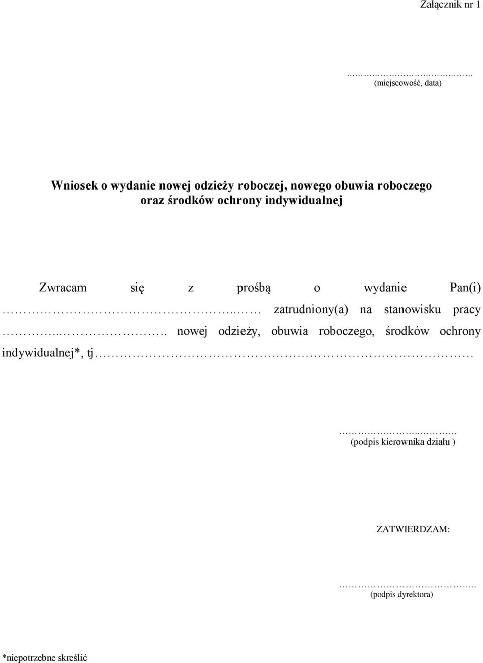 ZAKŁADOWY ZESTAW TABEL PRZYDZIAŁU ODZIEŻY I OBUWIA ROBOCZEGO ORAZ ŚRODKÓW  OCHRONY INDYWIDUALNEJ, ŚRODKÓW DO UTRZYMANIA HIGIENY OSOBISTEJ I NAPOJÓW -  PDF Free Download