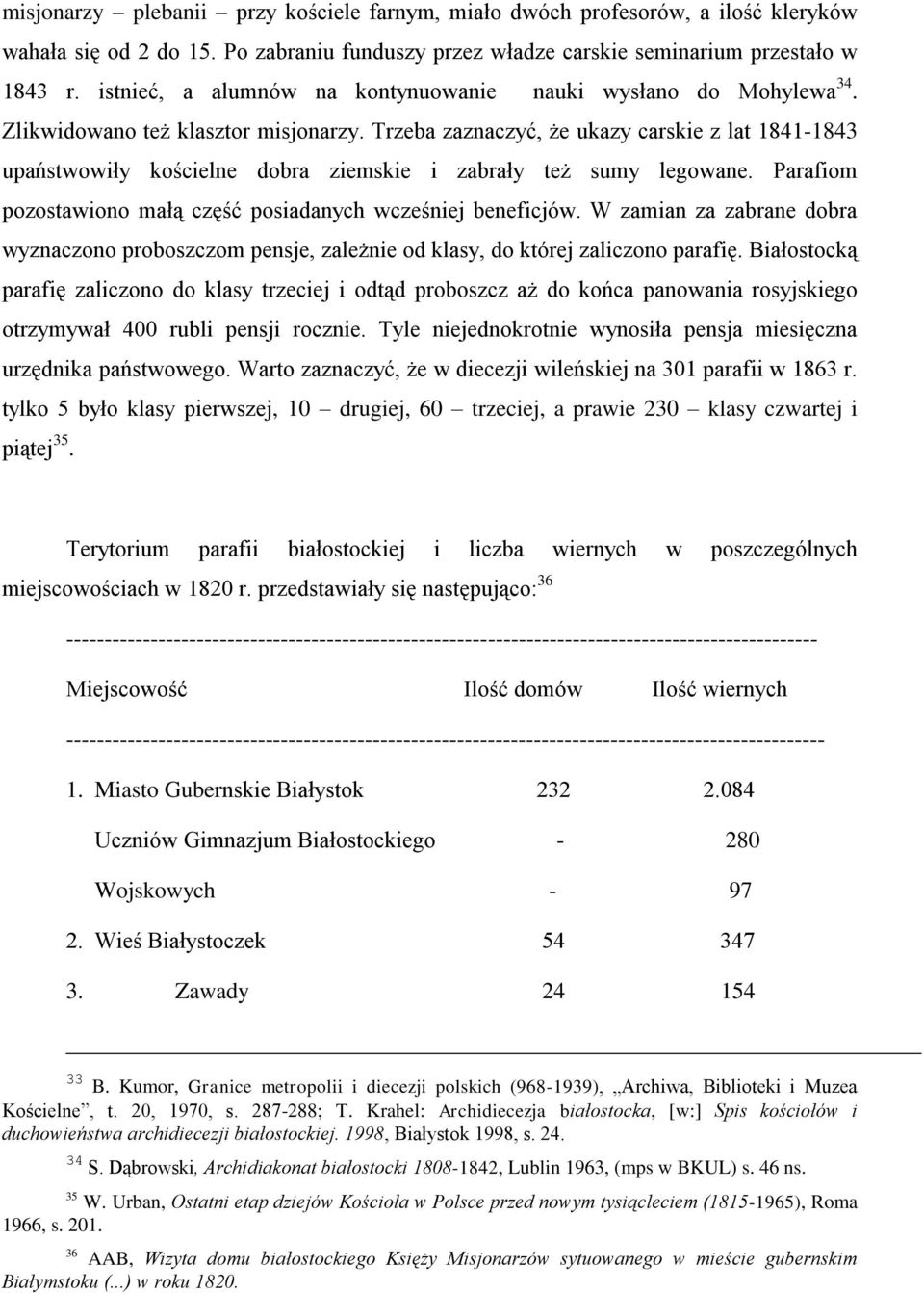 Trzeba zaznaczyć, że ukazy carskie z lat 1841-1843 upaństwowiły kościelne dobra ziemskie i zabrały też sumy legowane. Parafiom pozostawiono małą część posiadanych wcześniej beneficjów.