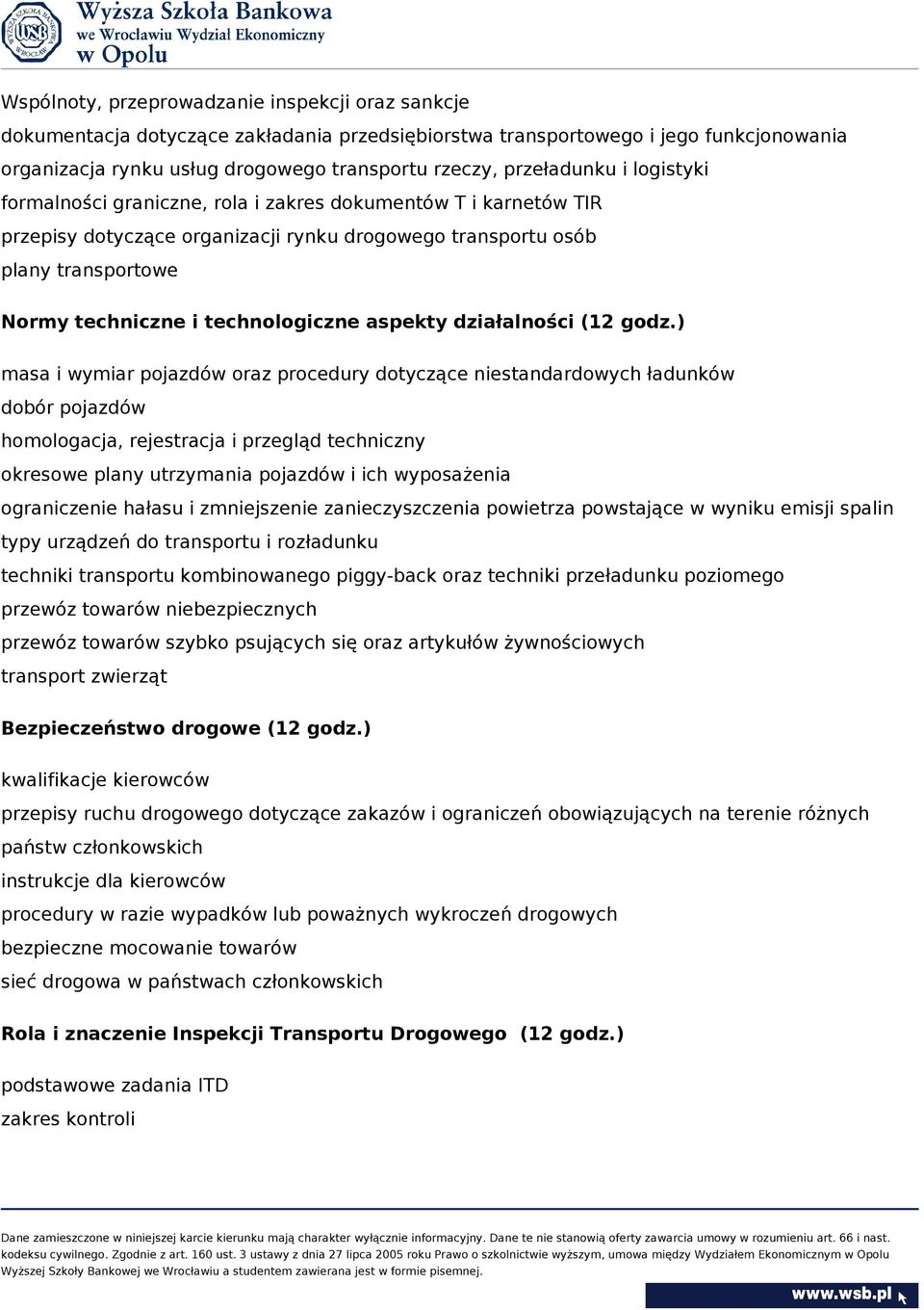 technologiczne aspekty działalności (12 godz.