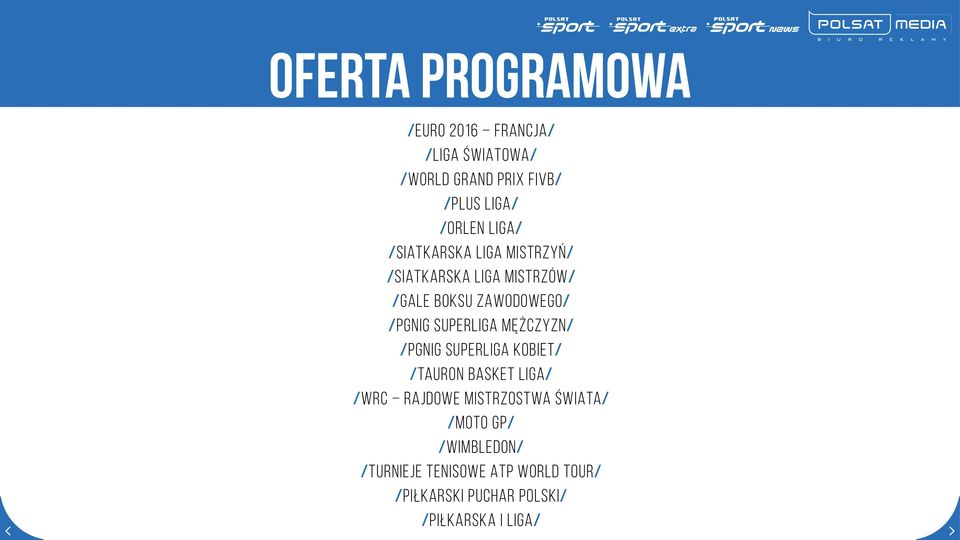 Superliga Mężczyzn/ /PGNiG Superliga Kobiet/ /Tauron Basket Liga/ /WRC Rajdowe Mistrzostwa