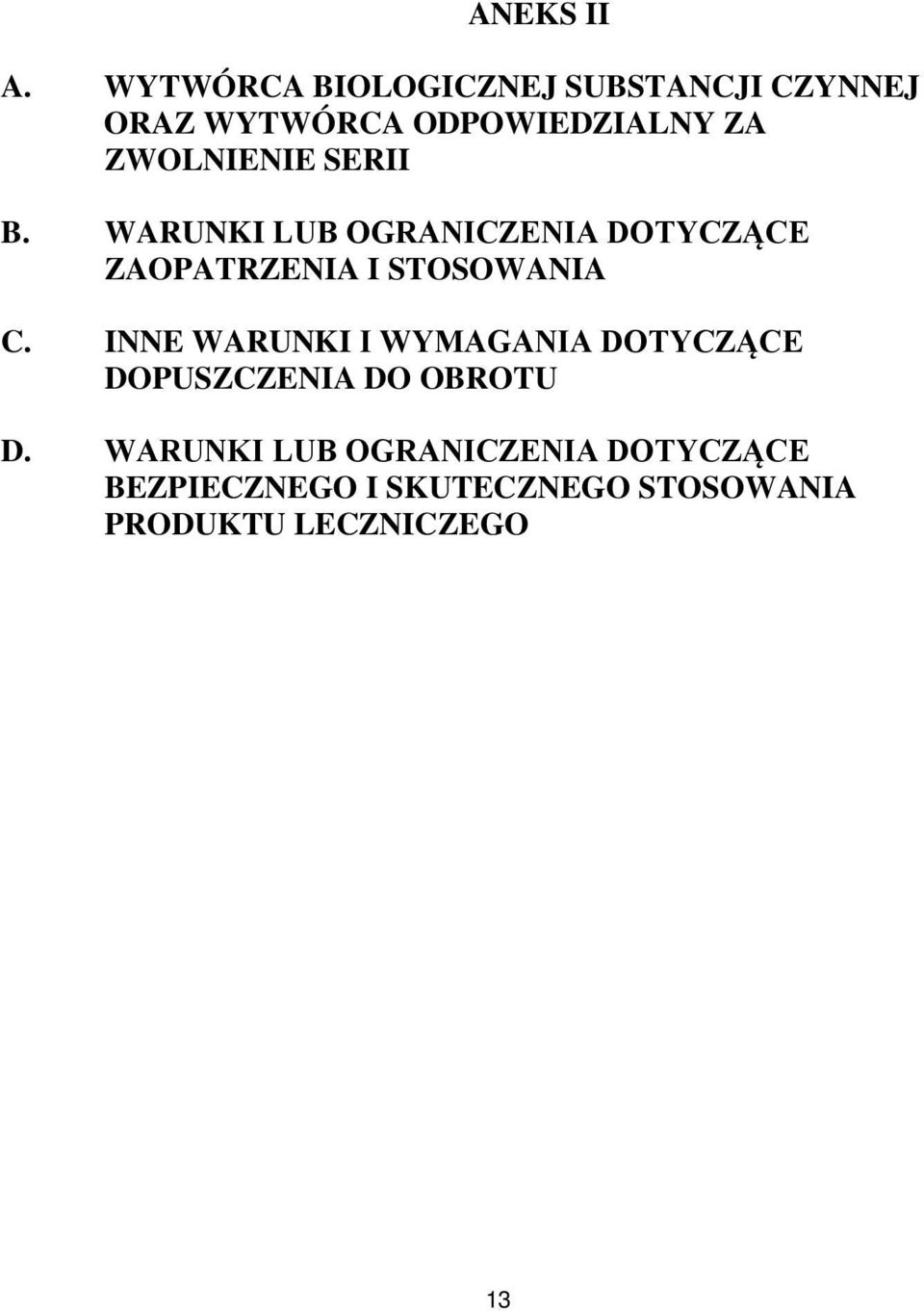 ZWOLNIENIE SERII B.