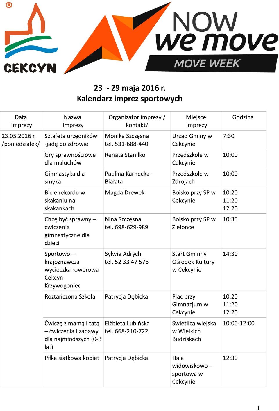 dla dzieci Sportowo krajoznawcza wycieczka rowerowa Cekcyn - Krzywogoniec 23-29 maja 2016 r.