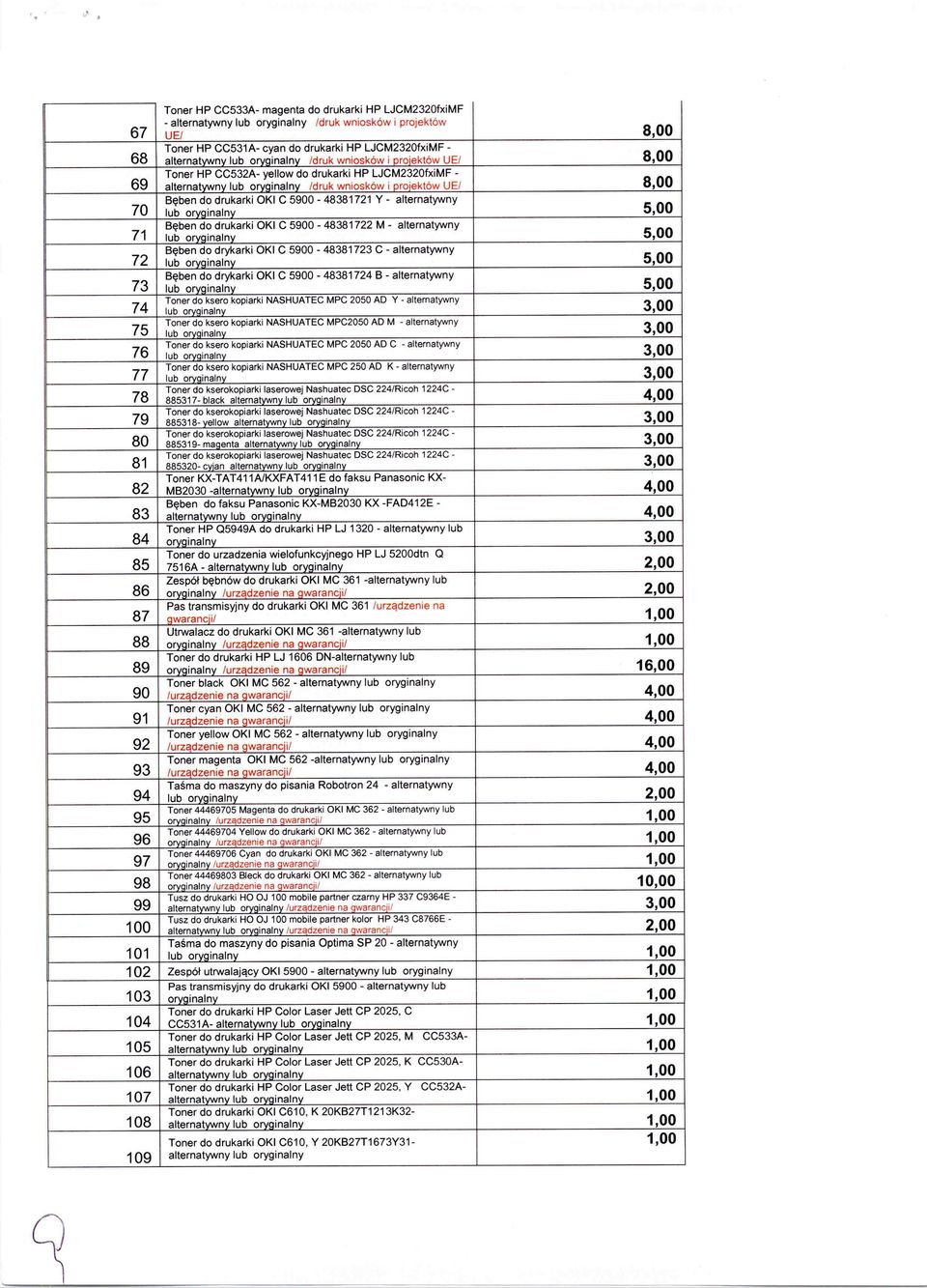 LJCM2320fxiMF alternatywny lub oryginalny /druk wniosków i projektów UE/ Bęben do drukarki OKI C 5900-4838 1721 Y - alternatywny lub orva inalnv Bęben do drukarki OKI C 5900-48 38 1722 M -