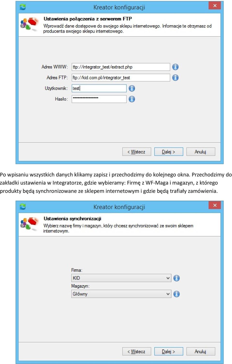 Przechodzimy do zakładki ustawienia w Integratorze, gdzie