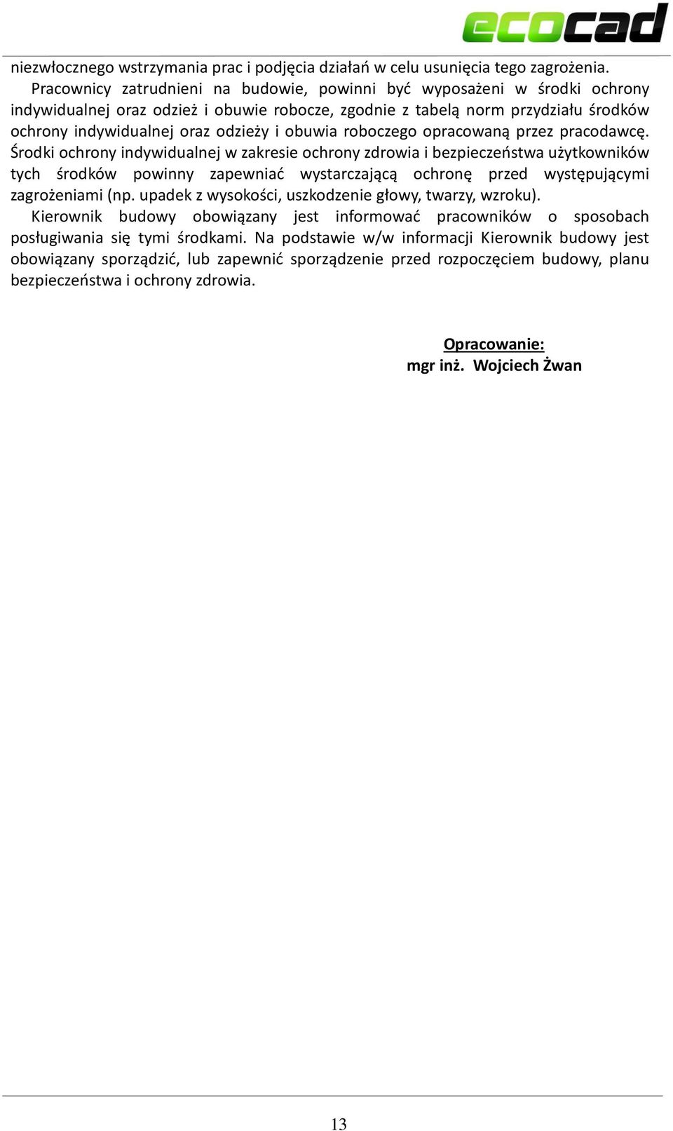 obuwia roboczego opracowaną przez pracodawcę.