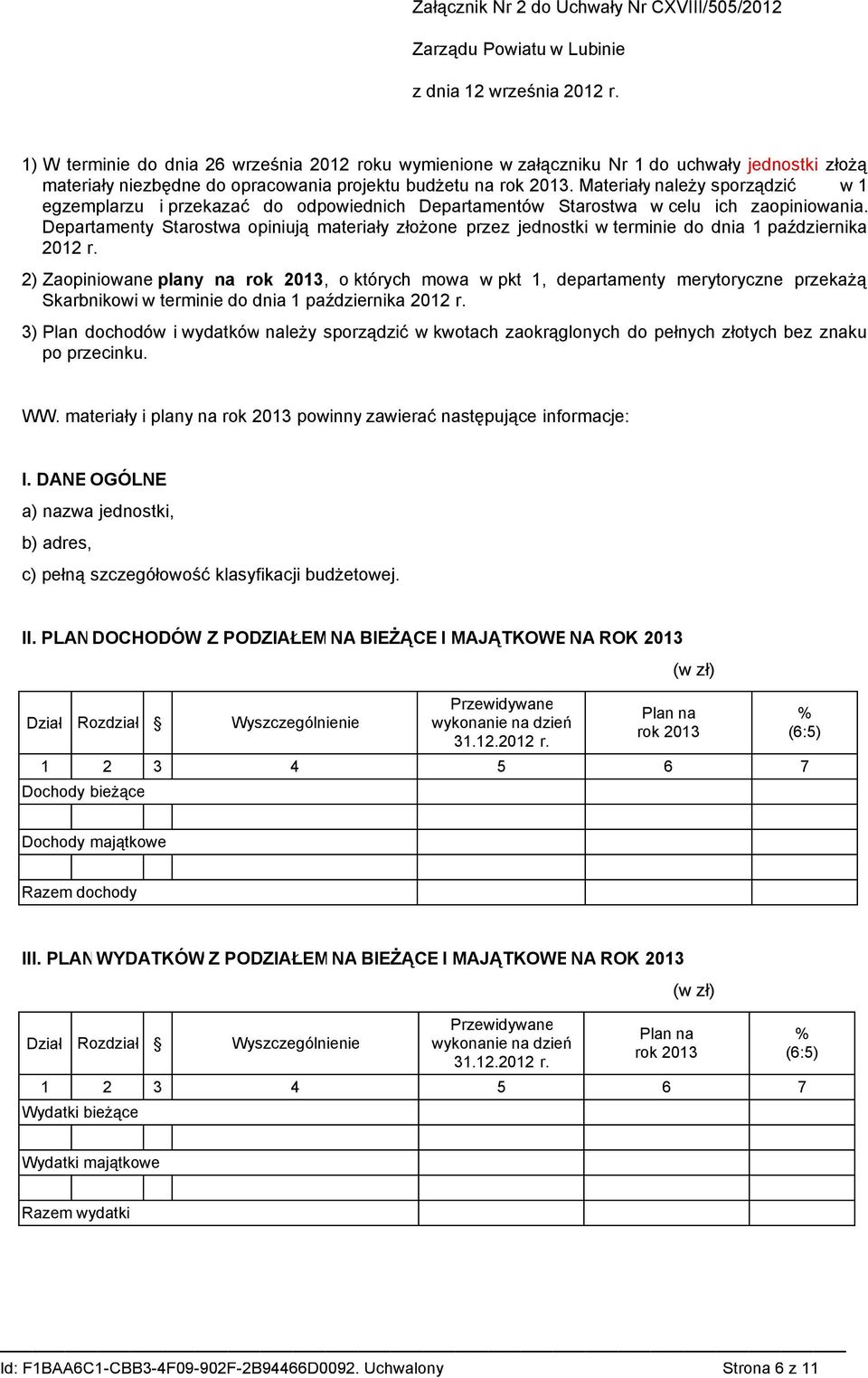 Materiały należy sporządzić w 1 egzemplarzu i przekazać do odpowiednich Departamentów Starostwa w celu ich zaopiniowania.