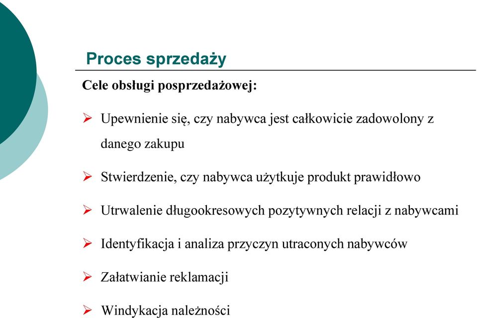 prawidłowo Utrwalenie długookresowych pozytywnych relacji z nabywcami