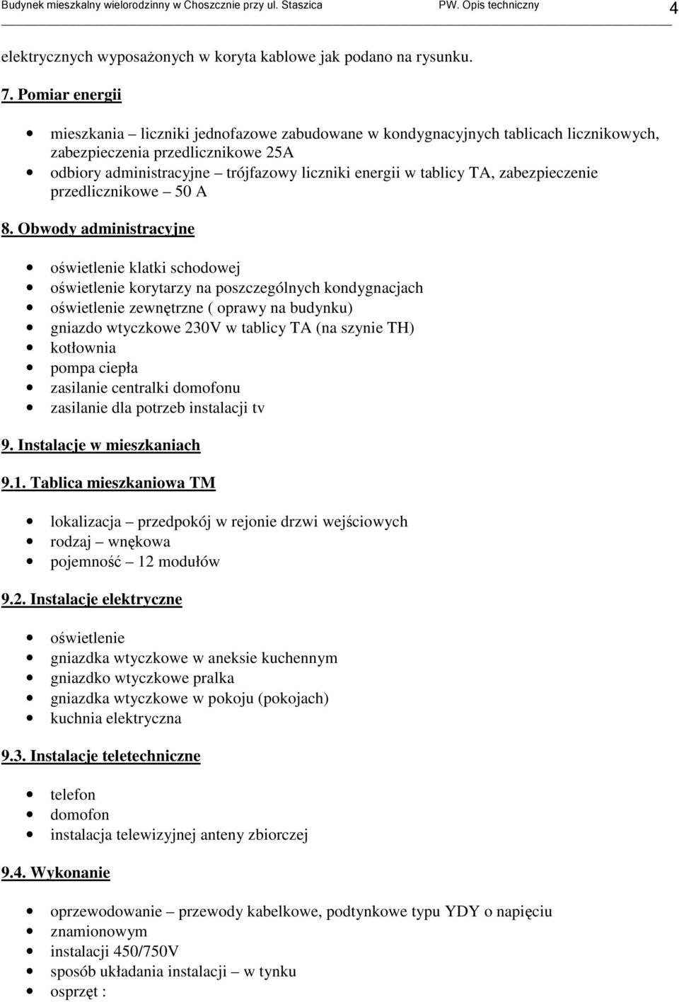 TA, zabezpieczenie przedlicznikowe 50 A 8.