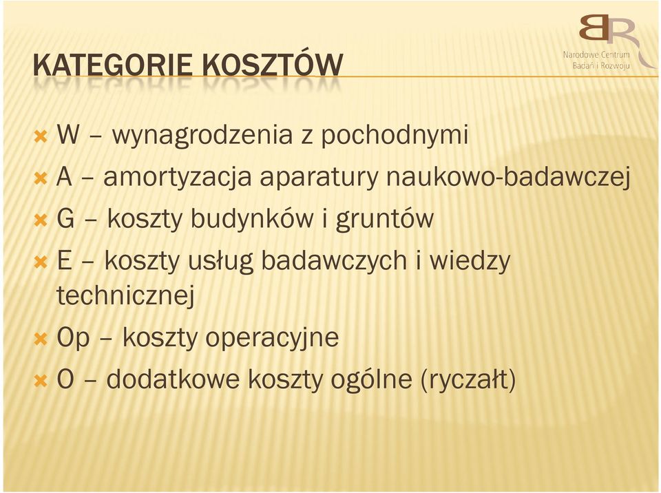 budynków i gruntów E koszty usług badawczych i wiedzy