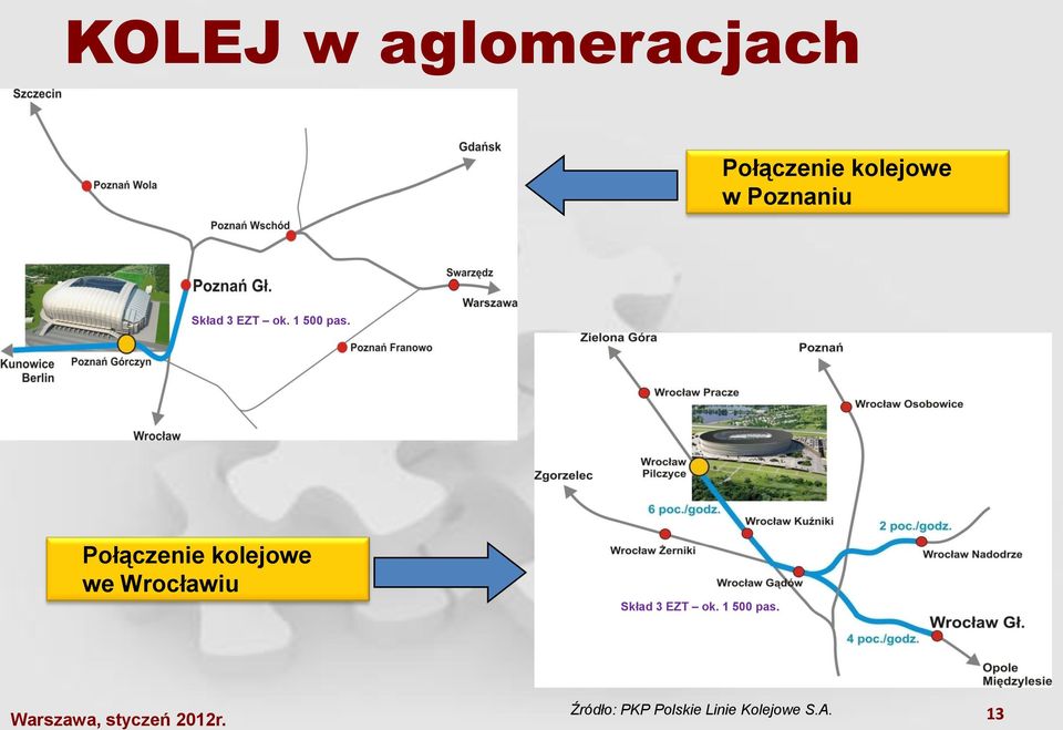 Połączenie kolejowe we Wrocławiu Skład 3 EZT