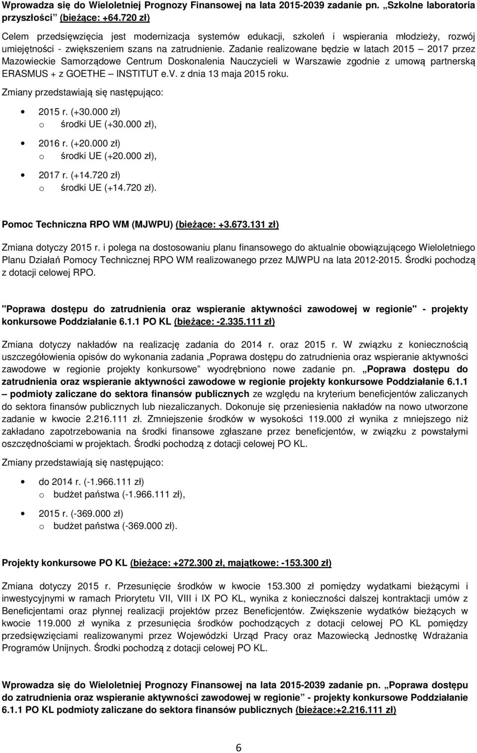 Zadanie realizowane będzie w latach 2015 2017 przez Mazowieckie Samorządowe Centrum Doskonalenia Nauczycieli w Warszawie zgodnie z umową partnerską ERASMUS + z GOETHE INSTITUT e.v.