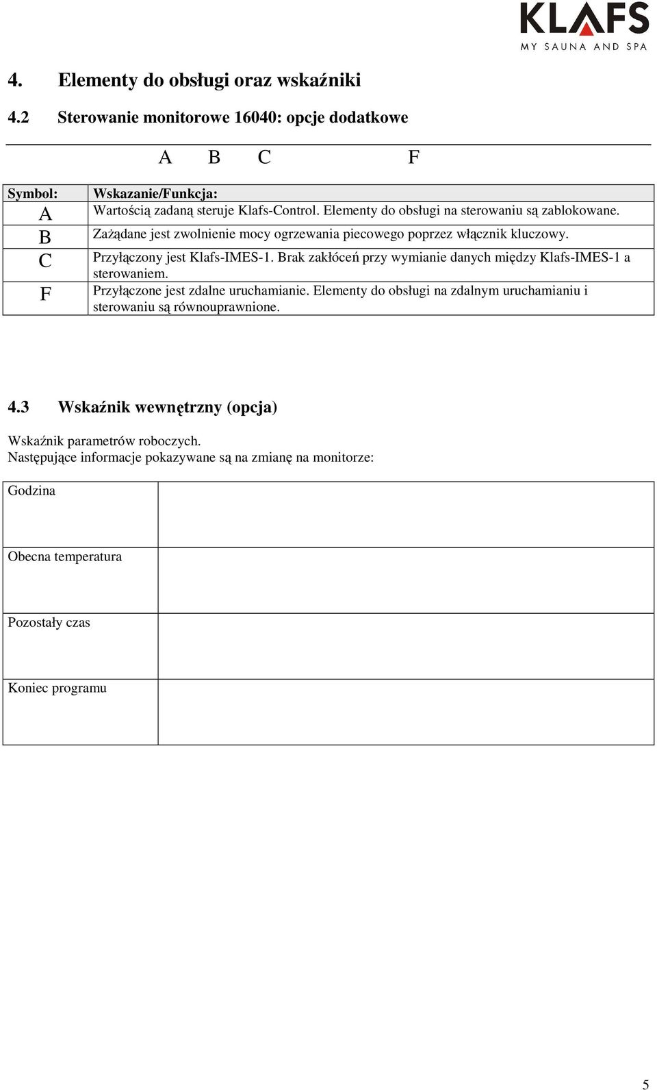 Brak zakłóceń przy wymianie danych między Klafs-IMES-1 a sterowaniem. Przyłączone jest zdalne uruchamianie.