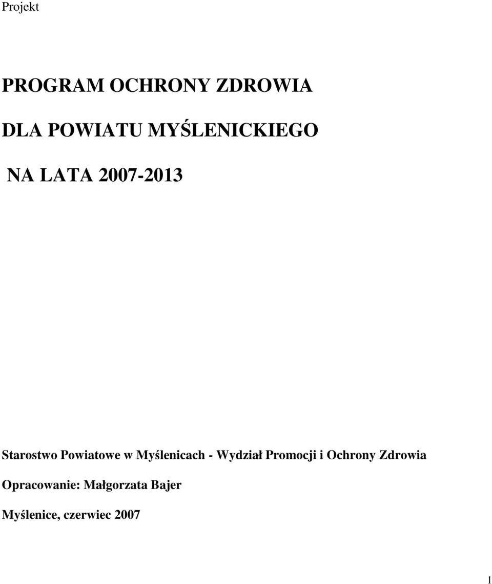Powiatowe w Myślenicach - Wydział Promocji i