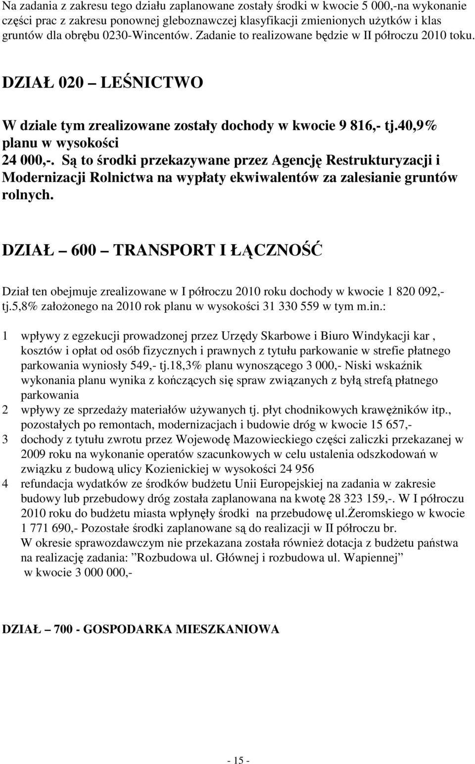 Są to środki przekazywane przez Agencję Restrukturyzacji i Modernizacji Rolnictwa na wypłaty ekwiwalentów za zalesianie gruntów rolnych.