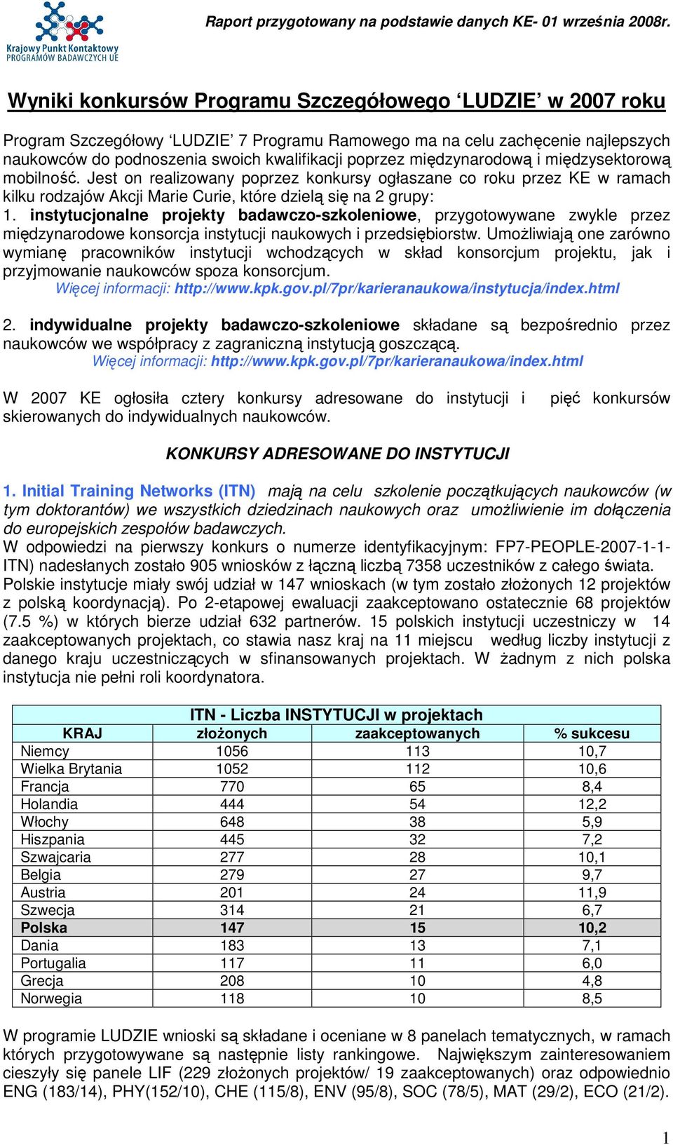 instytucjonalne projekty badawczo-szkoleniowe, przygotowywane zwykle przez międzynarodowe konsorcja instytucji naukowych i przedsiębiorstw.