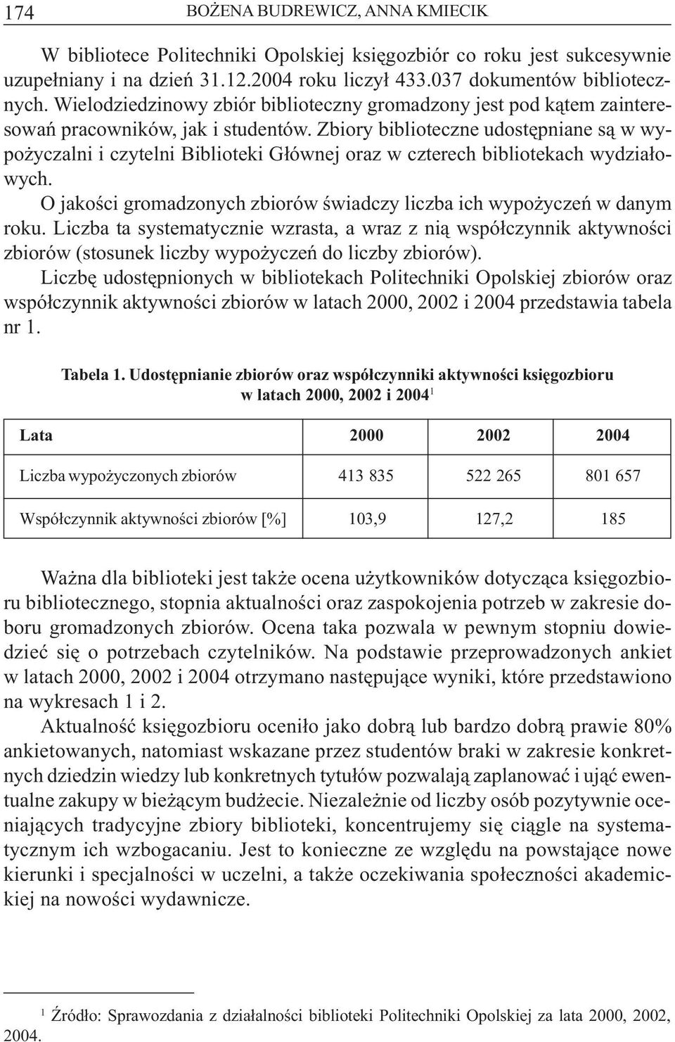 Zbiory biblioteczne udostêpniane s¹ w wypo yczalni i czytelni Biblioteki G³ównej oraz w czterech bibliotekach wydzia³owych. O jakoœci gromadzonych zbiorów œwiadczy liczba ich wypo yczeñ w danym roku.