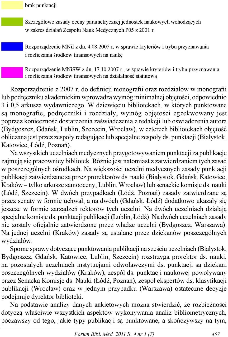 , w sprawie kryteriów i trybu przyznawania i rozliczania środków finansowych na działalność statutową Rozporządzenie z 2007 r.