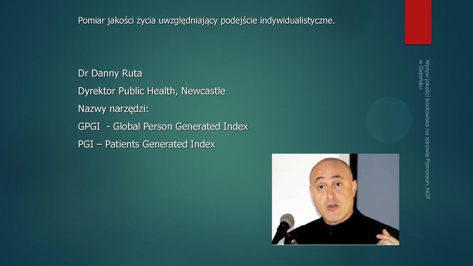 Dr Danny Ruta Dyrektor Public Health, Newcastle
