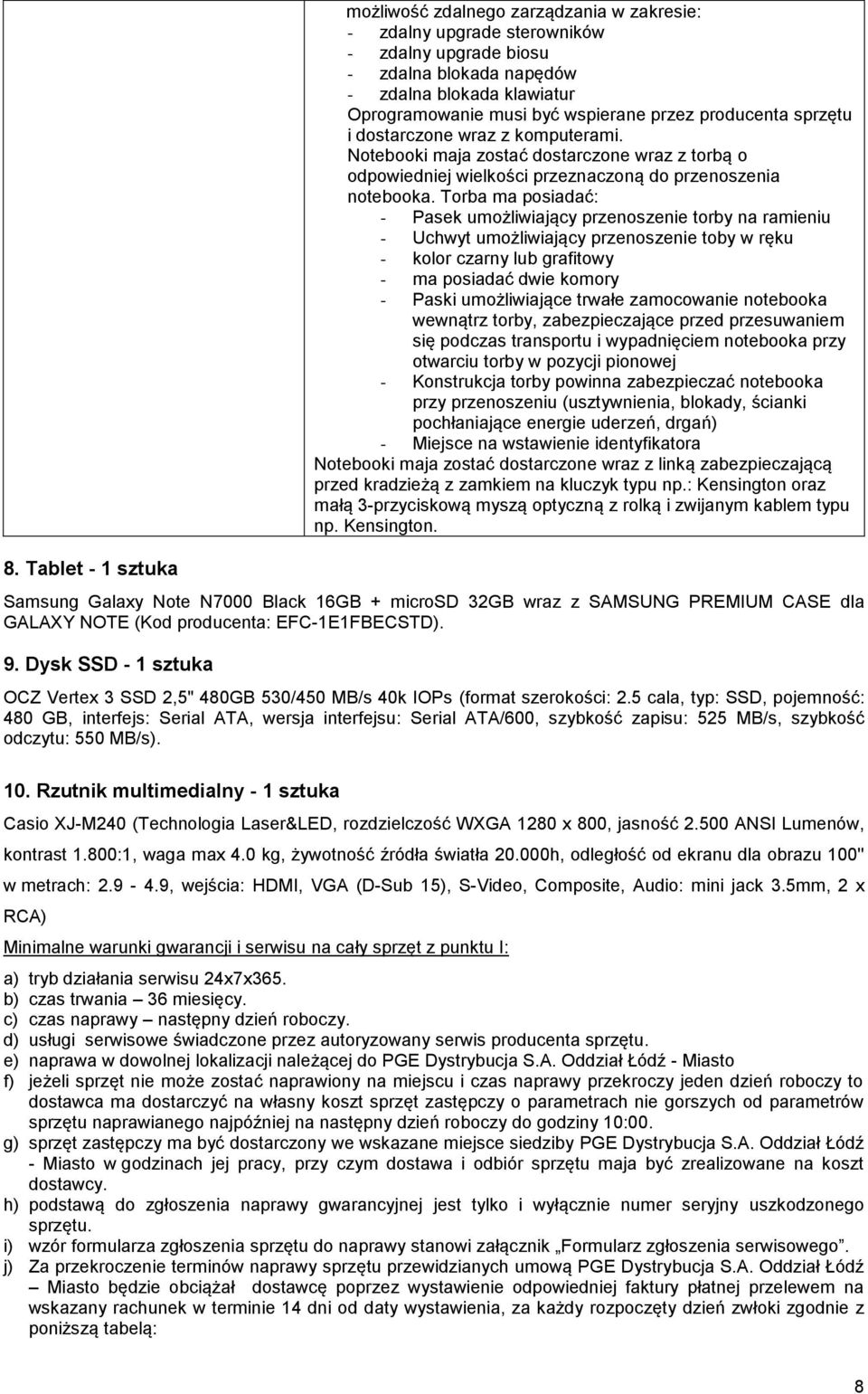 Torba ma posiadać: - Pasek umożliwiający przenoszenie torby na ramieniu - Uchwyt umożliwiający przenoszenie toby w ręku - kolor czarny lub grafitowy - ma posiadać dwie komory - Paski umożliwiające