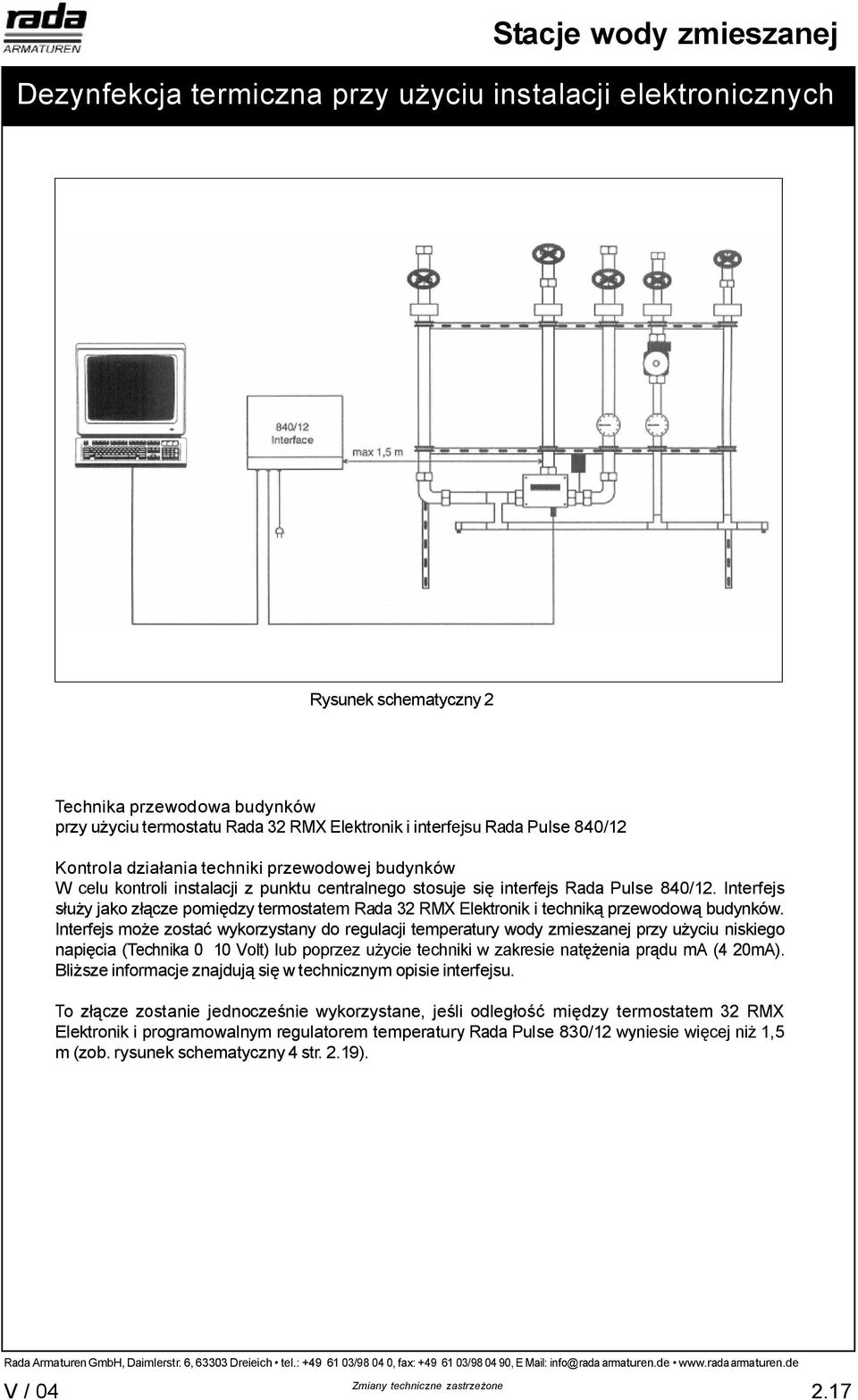 Interfejs y jako z cze pomi dzy termostatem Rada 32 RMX Elektronik i technik przewodo budynków.