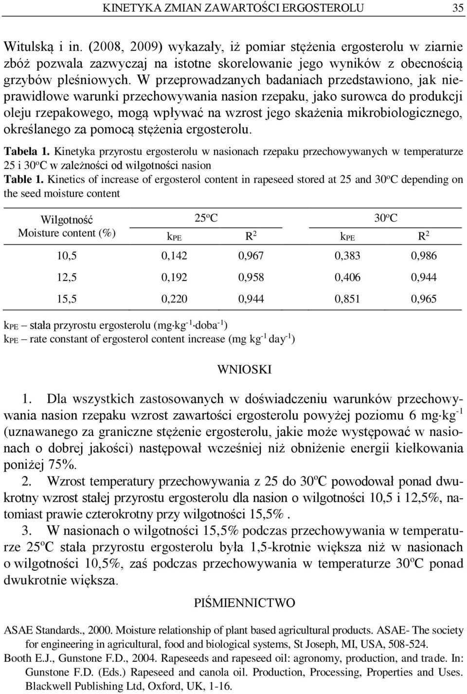 W przeprowadzanych badaniach przedstawiono, jak nieprawidłowe warunki przechowywania nasion rzepaku, jako surowca do produkcji oleju rzepakowego, mogą wpływać na wzrost jego skażenia