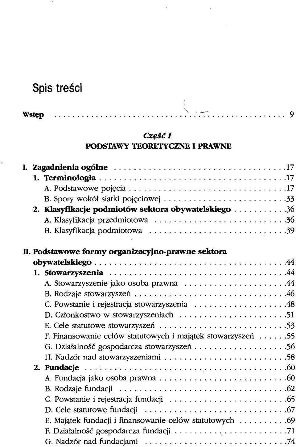 Stowarzyszenia 44 A. Stowarzyszenie jako osoba prawna AA B. Rodzaje stowarzyszeń 46 C. Powstanie i rejestracja stowarzyszenia 48 D. Członkostwo w stowarzyszeniach 51 E.