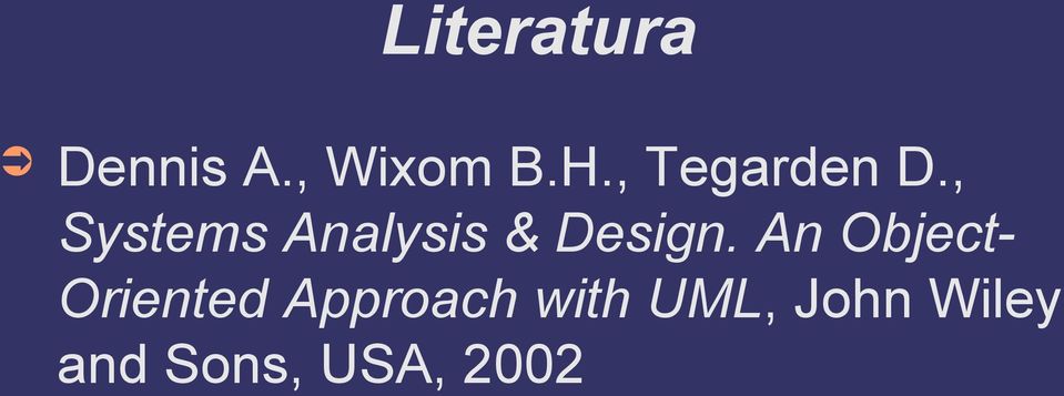 , Systems Analysis & Design.
