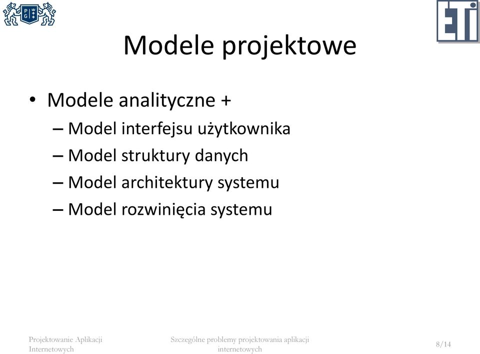 struktury danych Model architektury