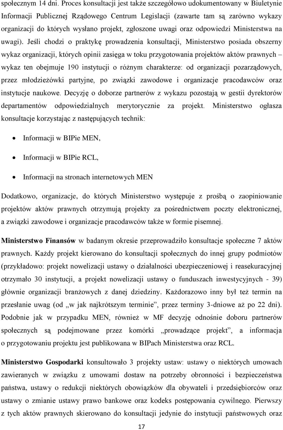 zgłoszone uwagi oraz odpowiedzi Ministerstwa na uwagi).