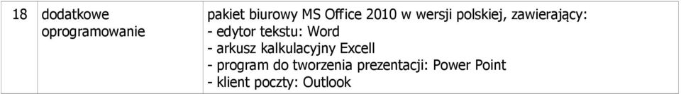 Word - arkusz kalkulacyjny Excell - program do