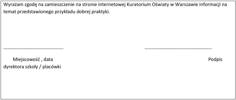 informacji na temat przedstawionego przykładu