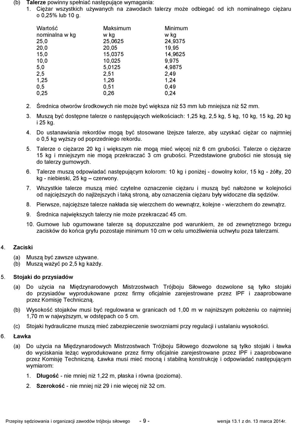 0,24 2. Średnica otworów środkowych nie może być większa niż 53 mm lub mniejsza niż 52 mm. 3.