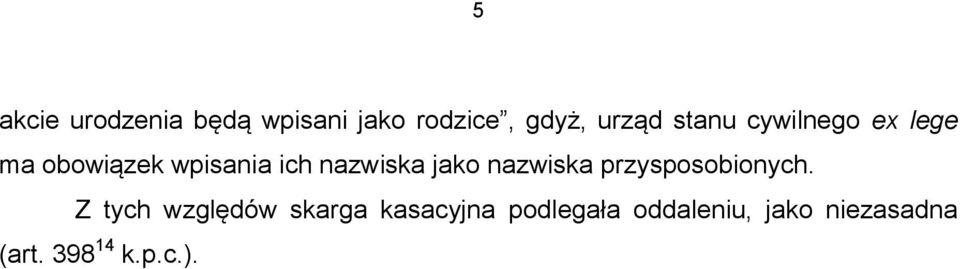 jako nazwiska przysposobionych.