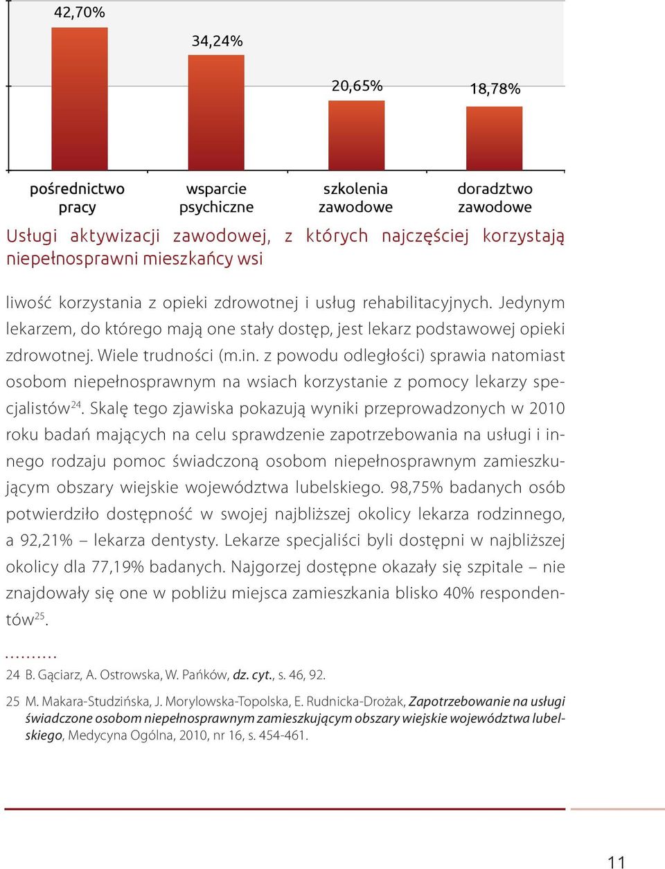 z powodu odległości) sprawia natomiast osobom niepełnosprawnym na wsiach korzystanie z pomocy lekarzy specjalistów 24.