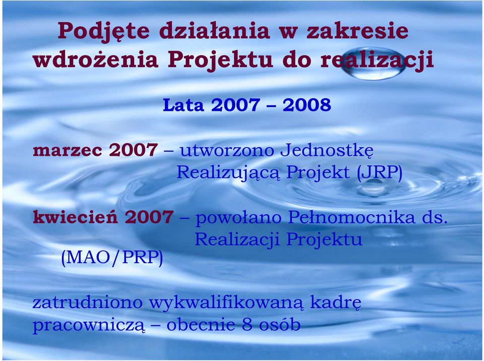 (JRP) kwiecień 2007 powołano Pełnomocnika ds.