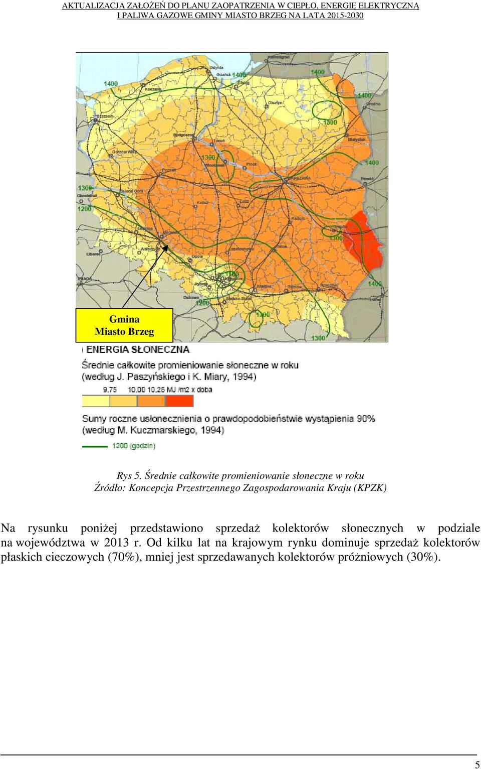 Zagospodarowania Kraju (KPZK) Na rysunku poniżej przedstawiono sprzedaż kolektorów słonecznych