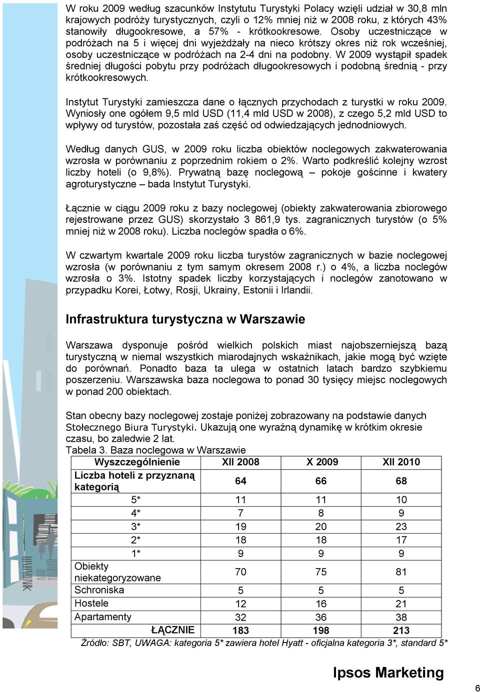 W 2009 wystąpił spadek średniej długości pobytu przy podróżach długookresowych i podobną średnią - przy krótkookresowych.