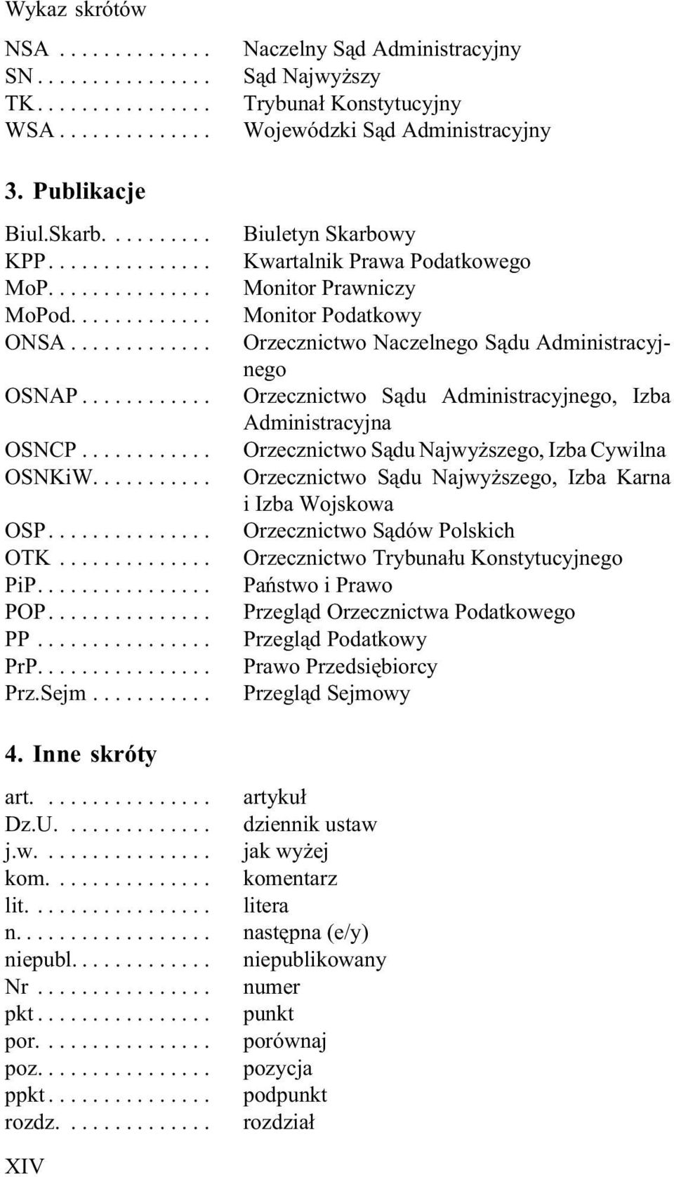 .. Biuletyn Skarbowy Kwartalnik Prawa Podatkowego Monitor Prawniczy Monitor Podatkowy Orzecznictwo Naczelnego S¹du Administracyjnego Orzecznictwo S¹du Administracyjnego, Izba Administracyjna