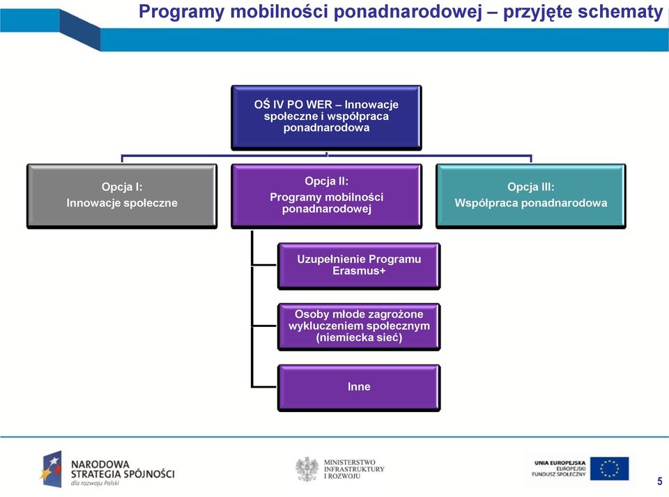 Programy mobilności ponadnarodowej Opcja III: Współpraca ponadnarodowa