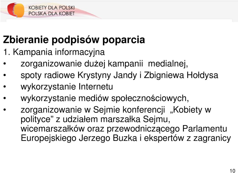 Zbigniewa Hołdysa wykorzystanie Internetu wykorzystanie mediów społecznościowych, zorganizowanie
