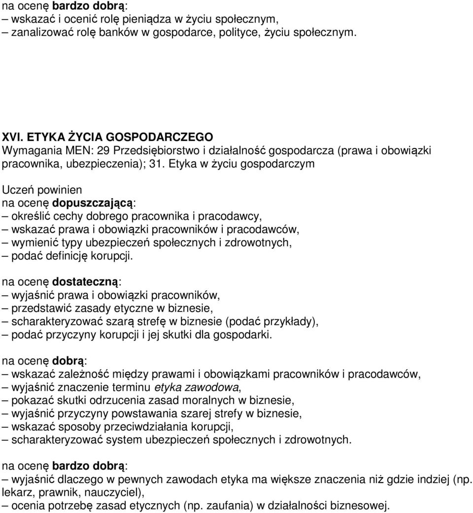 Etyka w życiu gospodarczym określić cechy dobrego pracownika i pracodawcy, wskazać prawa i obowiązki pracowników i pracodawców, wymienić typy ubezpieczeń społecznych i zdrowotnych, podać definicję