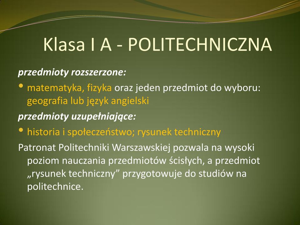 społeczeństwo; rysunek techniczny Patronat Politechniki Warszawskiej pozwala na wysoki