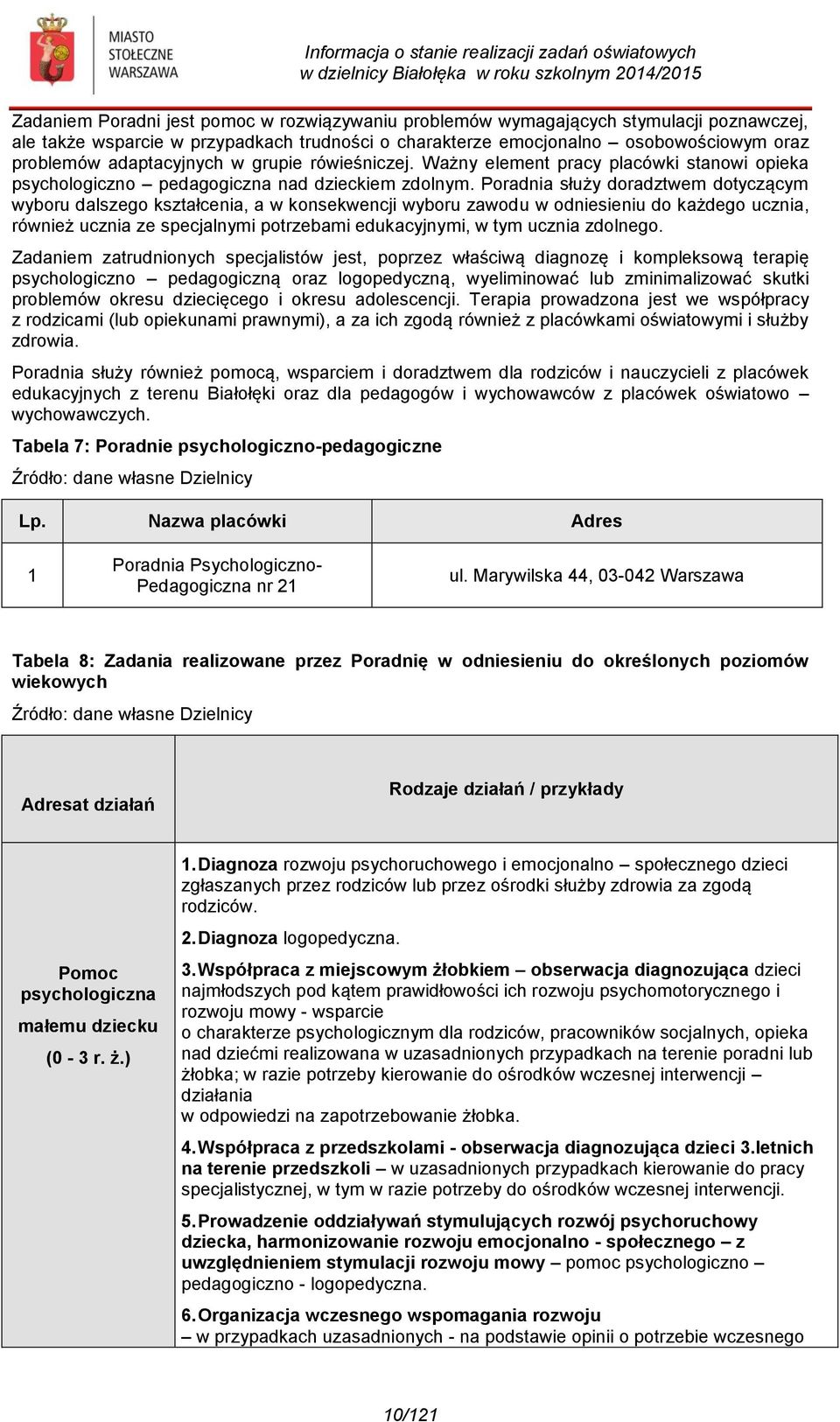 Poradnia służy doradztwem dotyczącym wyboru dalszego kształcenia, a w konsekwencji wyboru zawodu w odniesieniu do każdego ucznia, również ucznia ze specjalnymi potrzebami edukacyjnymi, w tym ucznia