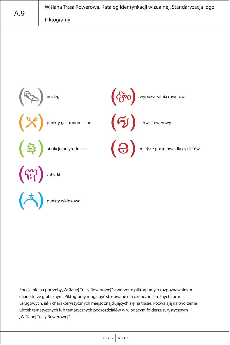 zabytki punkty widokowe Specjalnie na potrzeby Wiślanej Trasy Rowerowej stworzono piktogramy o rozpoznawalnym charakterze graficznym.