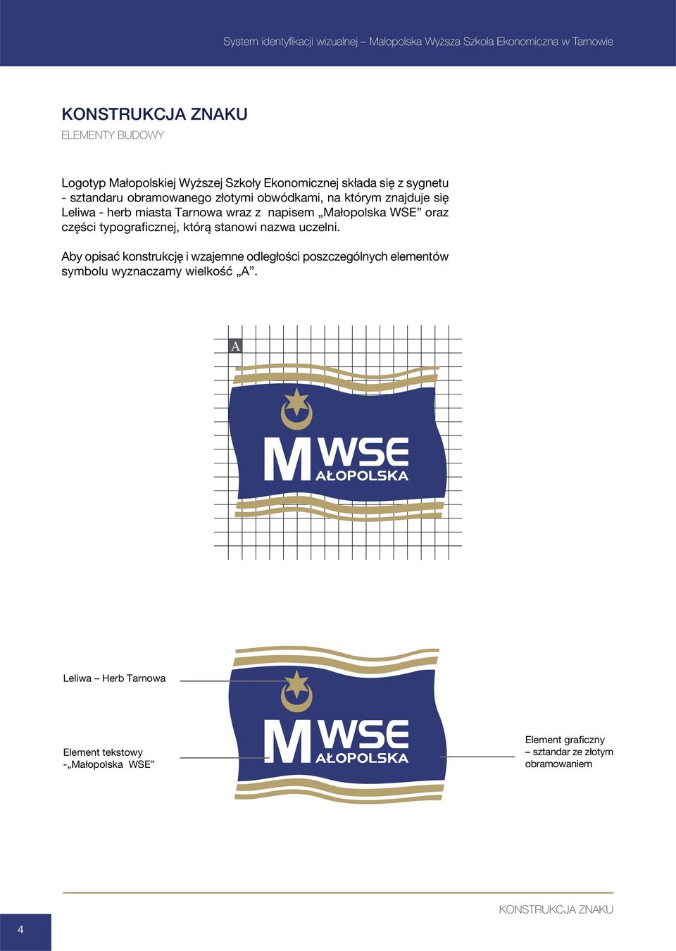 napisem Małopolska WSE oraz części typograficznej, którą stanowi nazwa uczelni.