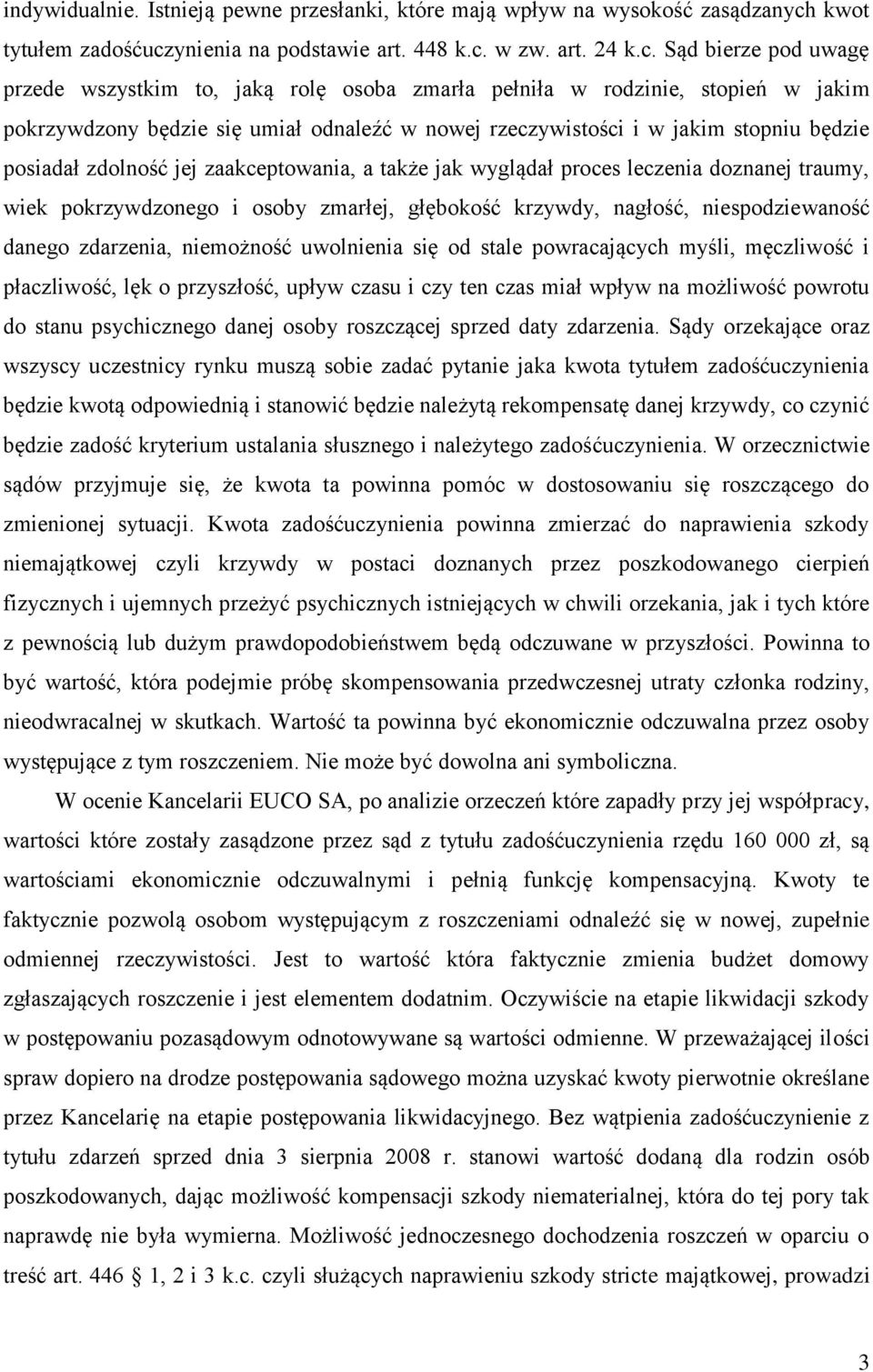 ynienia na podstawie art. 448 k.c.